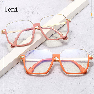 2023 Retro Square Anti Blue Light Glasses For Women Men Vintage Metal Oversized Frame Eyeglasses Clear Computer Reding Whole