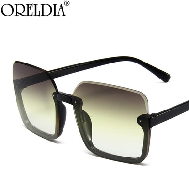 2023 Square Rimless Sunglasses Women Men Punk Sun Glasses Black Green Eyeglasses  Brand Sunshade Eyewear UV400