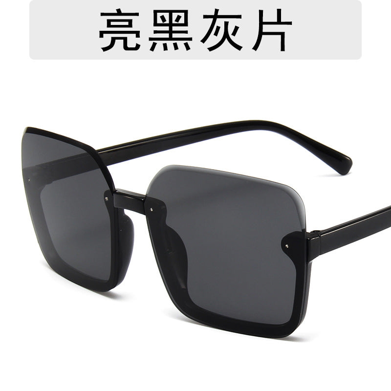 2023 Square Rimless Sunglasses Women Men Punk Sun Glasses Black Green Eyeglasses  Brand Sunshade Eyewear UV400