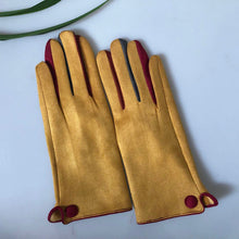 Load image into Gallery viewer, 2023 Style Women Gloves Autumn Winter Warm Suede Heated Gloves Touch Screen Buttons Female Full Finger Mittens Luva