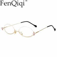 Load image into Gallery viewer, 2023 Summer Brand Designer Half Frame Oval Shining Glasses Diamond Women Anti-Blue Light Ladies Formula Glasses