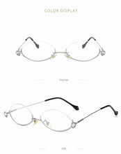 Load image into Gallery viewer, 2023 Summer Brand Designer Half Frame Oval Shining Glasses Diamond Women Anti-Blue Light Ladies Formula Glasses