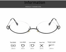 Load image into Gallery viewer, 2023 Summer Brand Designer Half Frame Oval Shining Glasses Diamond Women Anti-Blue Light Ladies Formula Glasses