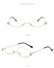 Load image into Gallery viewer, 2023 Summer Brand Designer Half Frame Oval Shining Glasses Diamond Women Anti-Blue Light Ladies Formula Glasses
