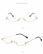 Load image into Gallery viewer, 2023 Summer Brand Designer Half Frame Oval Shining Glasses Diamond Women Anti-Blue Light Ladies Formula Glasses
