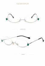 Load image into Gallery viewer, 2023 Summer Brand Designer Half Frame Oval Shining Glasses Diamond Women Anti-Blue Light Ladies Formula Glasses