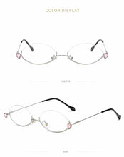 Load image into Gallery viewer, 2023 Summer Brand Designer Half Frame Oval Shining Glasses Diamond Women Anti-Blue Light Ladies Formula Glasses