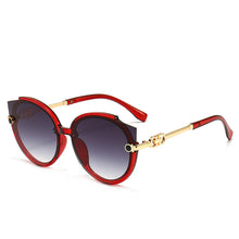 Carica l'immagine nel visualizzatore di Gallery, 2023 Occhiali da sole rotondi vintage Cat Eye da donna Versione coreana Occhiali da sole sfumati senza montatura in metallo Tonalità UV400 