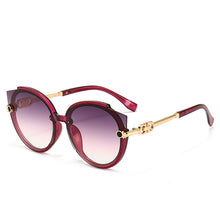 Carica l'immagine nel visualizzatore di Gallery, 2023 Vintage Cat Eye Round Sunglasses Women's Korean Version Metal Rimless Gradient Sun Glasses  Shades UV400 очки