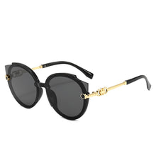 Carica l'immagine nel visualizzatore di Gallery, 2023 Occhiali da sole rotondi vintage Cat Eye da donna Versione coreana Occhiali da sole sfumati senza montatura in metallo Tonalità UV400 