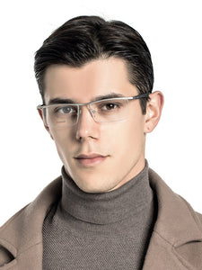 2023 Optical Glasses Frame Men Half Metal EyeGlasses Computer Myopia Prescription Transparent Eye glasses frames eyewear