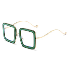 Load image into Gallery viewer, 2023 Oversized Square Cooling Black Sunglasses Women Shining Designer Rectangle Sun Glasses Men Green Tint Icon Shades  Eyewear