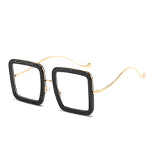 Load image into Gallery viewer, 2023 Oversized Square Cooling Black Sunglasses Women Shining Designer Rectangle Sun Glasses Men Green Tint Icon Shades  Eyewear