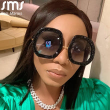 Load image into Gallery viewer, 2023 Oversized Sunglasses Women  Diamond Shiny Crystal Sun Glasses Men UV400 Shades Eyewear Hipster Necessary