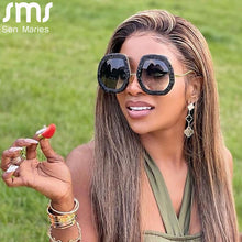 Load image into Gallery viewer, 2023 Oversized Sunglasses Women  Diamond Shiny Crystal Sun Glasses Men UV400 Shades Eyewear Hipster Necessary