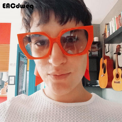 2023 Oversized Women Men Sunglasses Orange Brand Vintage Retro Square Sun Glasses Female Unisex Brand Oculos de sol