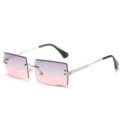 2023 Rimless Rectangle Sunglasses Women's Men Square Brand Design Gradient Women Sun Glasses Shades Female UV400 Eyewear