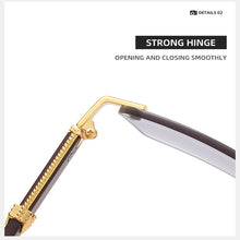 Load image into Gallery viewer, 2023 Rimless Side Cut Square Sunglasses Women  Pink Glasses Imitation Wood Lentes De Sol Mujer UV400 Shades