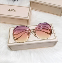 Load image into Gallery viewer, 2023 Rimless Sunglasses Women Ocean Water Cut Eyewear Women Men Trimmed Lens Metal Curved Temples Sun Glasses Female UV400