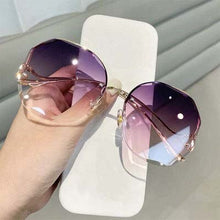 Load image into Gallery viewer, 2023 Rimless Sunglasses Women Ocean Water Cut Eyewear Women Men Trimmed Lens Metal Curved Temples Sun Glasses Female UV400