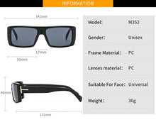 Load image into Gallery viewer, 2023 Sexy Rectangle Sunglasses Women Brand Tom Sun Glasses Female Black Brown Shades for Men Ladies Lunette Femme Oculos
