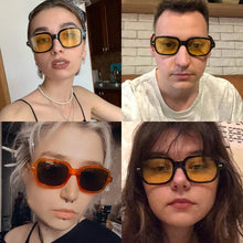 Load image into Gallery viewer, 2023 Square Sunglasses Women Men  Brand Designer Retro Clear Yellow Sun Glasses Vintage Rivet Shades lentes de sol