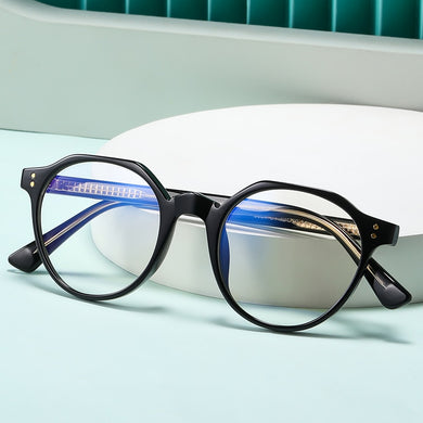 2023 Trending Blue Light Blocking Men's Retro Glasses TR90 Anti Radiation Eyeglasses Women Round Transparent Eyewear