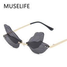 Load image into Gallery viewer, 2023 Vintage Dragonfly Wings Sunglasses Rimless Women Clear Lens Eyewear Men Pink Sun Glasses UV400 Eyewear Female