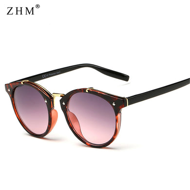 2023 Vintage Round Rivet Sunglasses Women Men Brand Designer Eyewear UV400 Gradient Female  Cat Eye Sunglasses Elegant