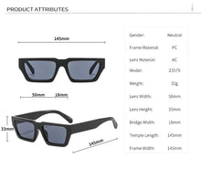 Load image into Gallery viewer, 2023 Vintage Women Sunglasses Small Retro Brand Designer Rectangle Jelly Gray Sun Glasses Men Eyewear Female Gafas De Sol Muje