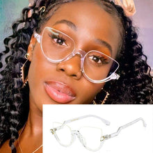 Load image into Gallery viewer, 2023 Women Trending Anti Blue Light Glasses Office Computer Goggles Unisex Clear Red Half Frame Cat Eye Eyewear Shades