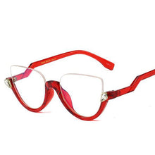 Load image into Gallery viewer, 2023 Women Trending Anti Blue Light Glasses Office Computer Goggles Unisex Clear Red Half Frame Cat Eye Eyewear Shades
