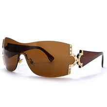 Load image into Gallery viewer, 2023 Y2K One Piece Oversized Sunglasses Women  Brand Designer Wrap Around Sun Glasses Men UV400 Eyewear Shades