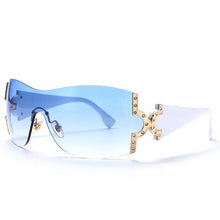 Load image into Gallery viewer, 2023 Y2K One Piece Oversized Sunglasses Women  Brand Designer Wrap Around Sun Glasses Men UV400 Eyewear Shades