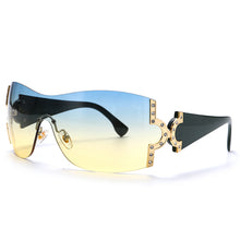 Load image into Gallery viewer, 2023 Y2K One Piece Oversized Sunglasses Women  Brand Designer Wrap Around Sun Glasses Men UV400 Eyewear Shades