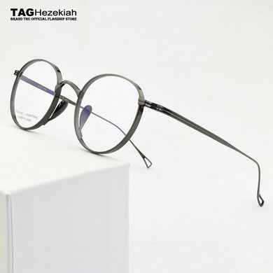 2023 brand Titanium Glasses Frame Men Retro Round Prescription Eyeglasses Women Vintage Myopia Square Optical spectacles 113 114