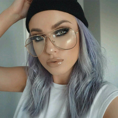 2023 Unisex Big Round Oversize Clear lens Chic Eye Glasses Vintage Retro Metal Frame Glasses Solid Alloy Glasses