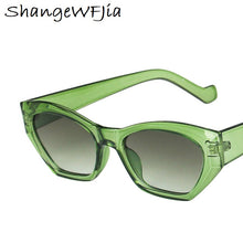 Load image into Gallery viewer, 2023 cat eye sunglasses Women Men small frame ladies sun g lasses Transparent Green Eyewear glasses frame UV400