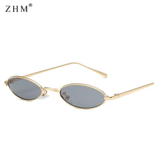 Load image into Gallery viewer, 2023 small oval sunglasses for men male retro metal frame yellow red vintage small round sun glasses for women