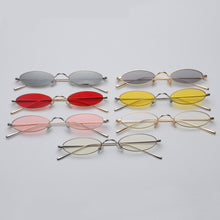 Load image into Gallery viewer, 2023 small oval sunglasses for men male retro metal frame yellow red vintage small round sun glasses for women