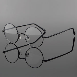 208 Vintage Round Small Spring Hinges  John Lennon Metal Eyeglass Frames Full Rim Myopia Rx Able Glasses