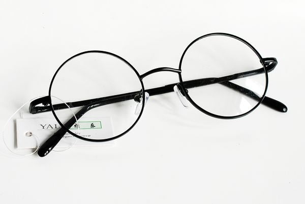 208 Vintage Round Small Spring Hinges  John Lennon Metal Eyeglass Frames Full Rim Myopia Rx Able Glasses