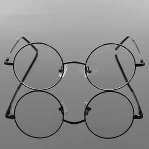 208 Vintage Round Small Spring Hinges  John Lennon Metal Eyeglass Frames Full Rim Myopia Rx Able Glasses