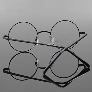 208 Vintage Round Small Spring Hinges  John Lennon Metal Eyeglass Frames Full Rim Myopia Rx Able Glasses