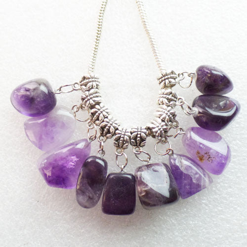 20pcs Tumbled Natural Amethysts Pendant Fit European Bracelet Necklace F1139