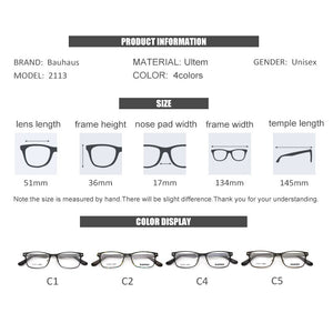 square frame eyegalsses Optical Frames ultem Glasses Frame Clear lens Eyeware