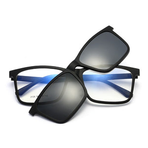2126 Magnetic Clip Set Lens Men Multi-purpose Frame Frame Optical Glasses Can be equipped with Polarized Sunglasses for Myopia