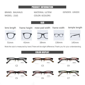 2165 Optical Eyeglasses Frame Men Big Myopia Prescription Glasses Frame Male High End Korea ultem Frame