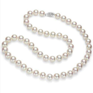22 AAAAA Top Grading Japanese Akoya Cultured Pearl 7mm,14K white Gold Necklace