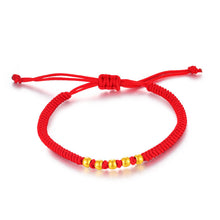 Load image into Gallery viewer, 24K Pure Gold Bracelet Real 999 Solid Gold Bangle Red Rope DIY Scattered Beads Trendy Classic Fine Jewelry Hot Sell New 2018